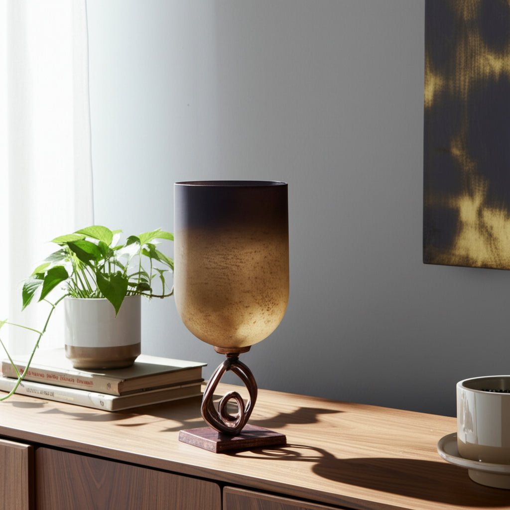 Availa Urn With Metal Stand Vases and Jars| Sagebrook Home
