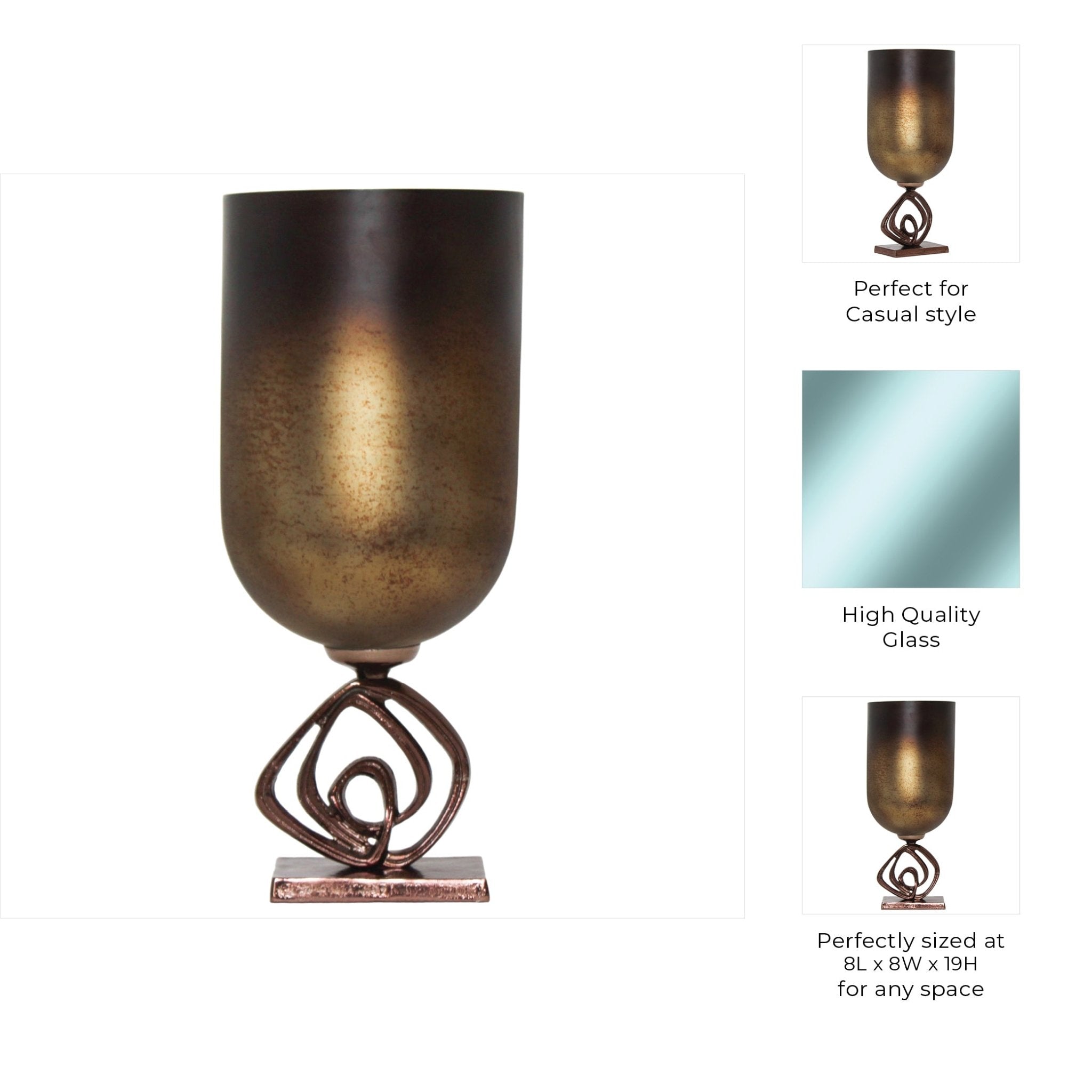 Availa Urn With Metal Stand Vases and Jars| Sagebrook Home