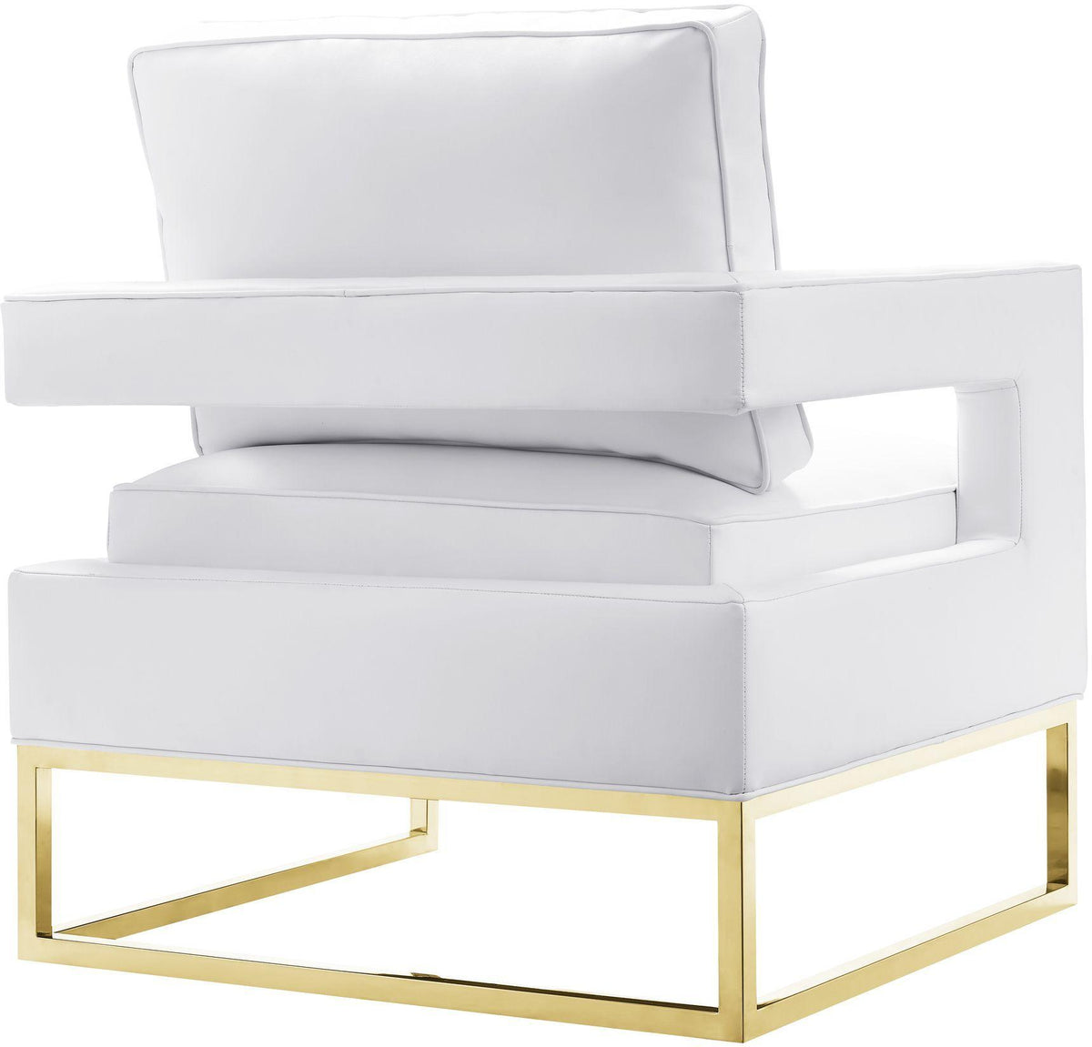 Avery White Leather Chair Chairs| TOV