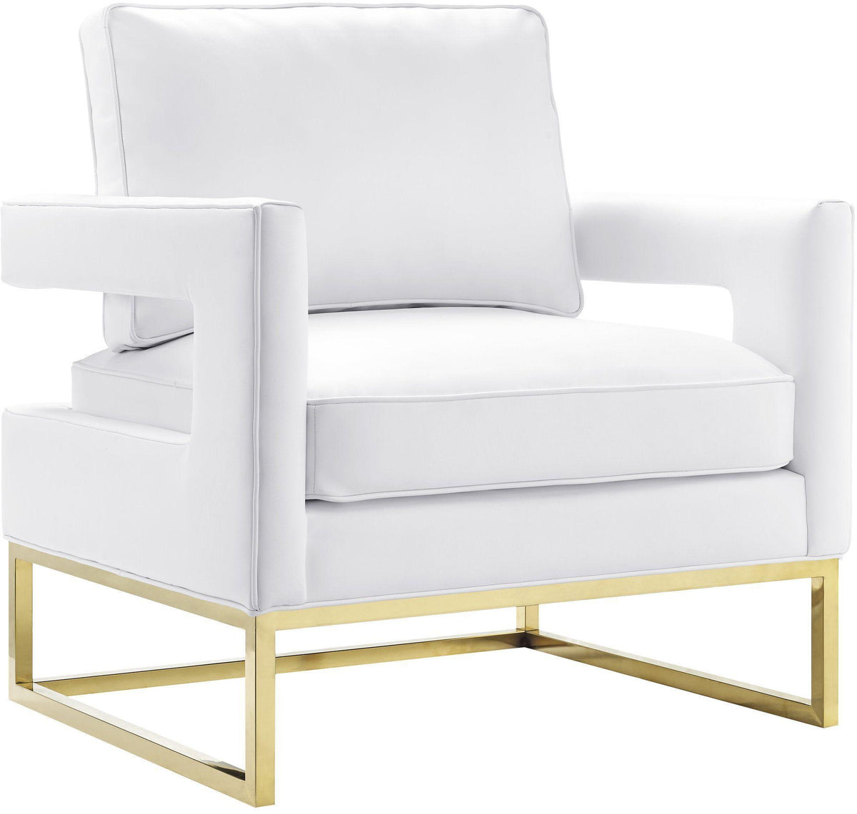 Avery White Leather Chair Chairs| TOV