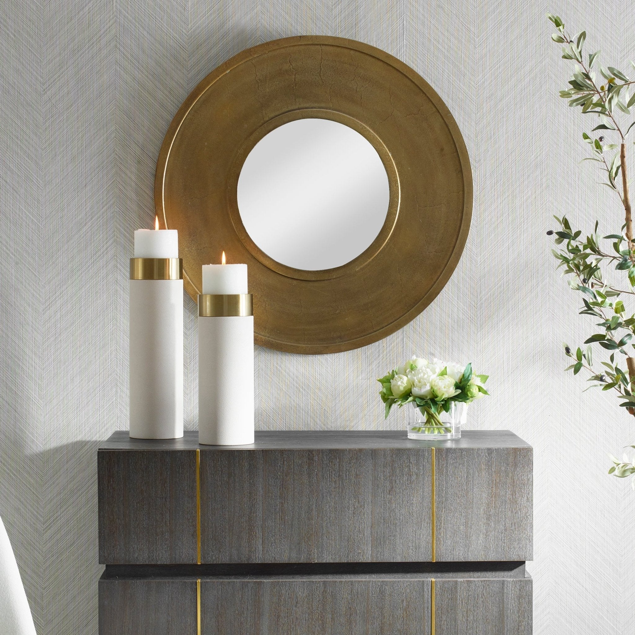 Axel Round Brass Mirror Mirrors| Uttermost
