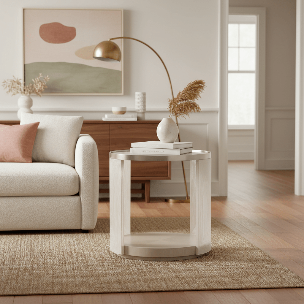 AXIOM ROUND CHAIRSIDE TABLE End Tables| Bernhardt