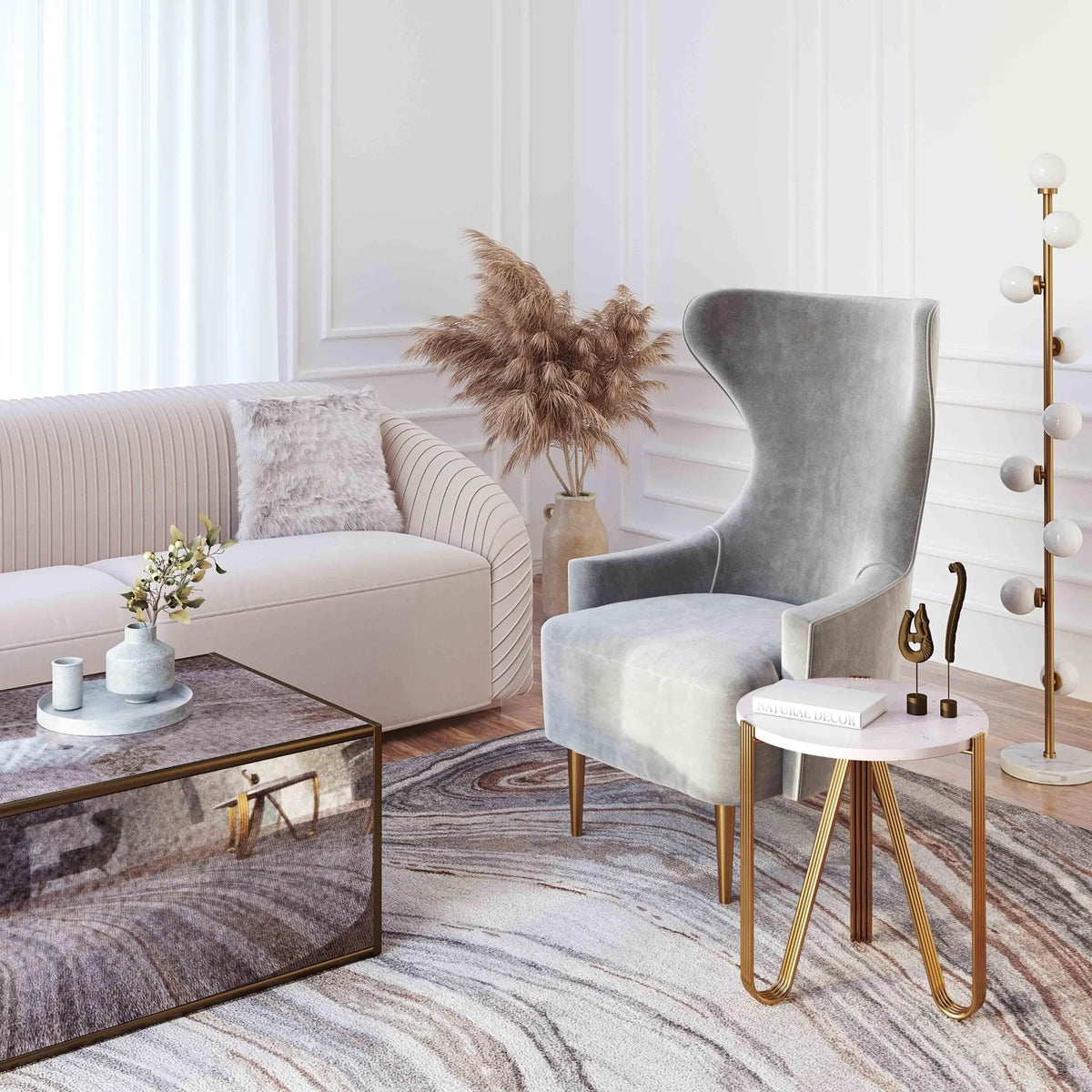 Aya Marble Side Table Accent & End Tables| TOV