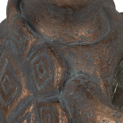 7 Turtle With Solar Orb, Antique Copper