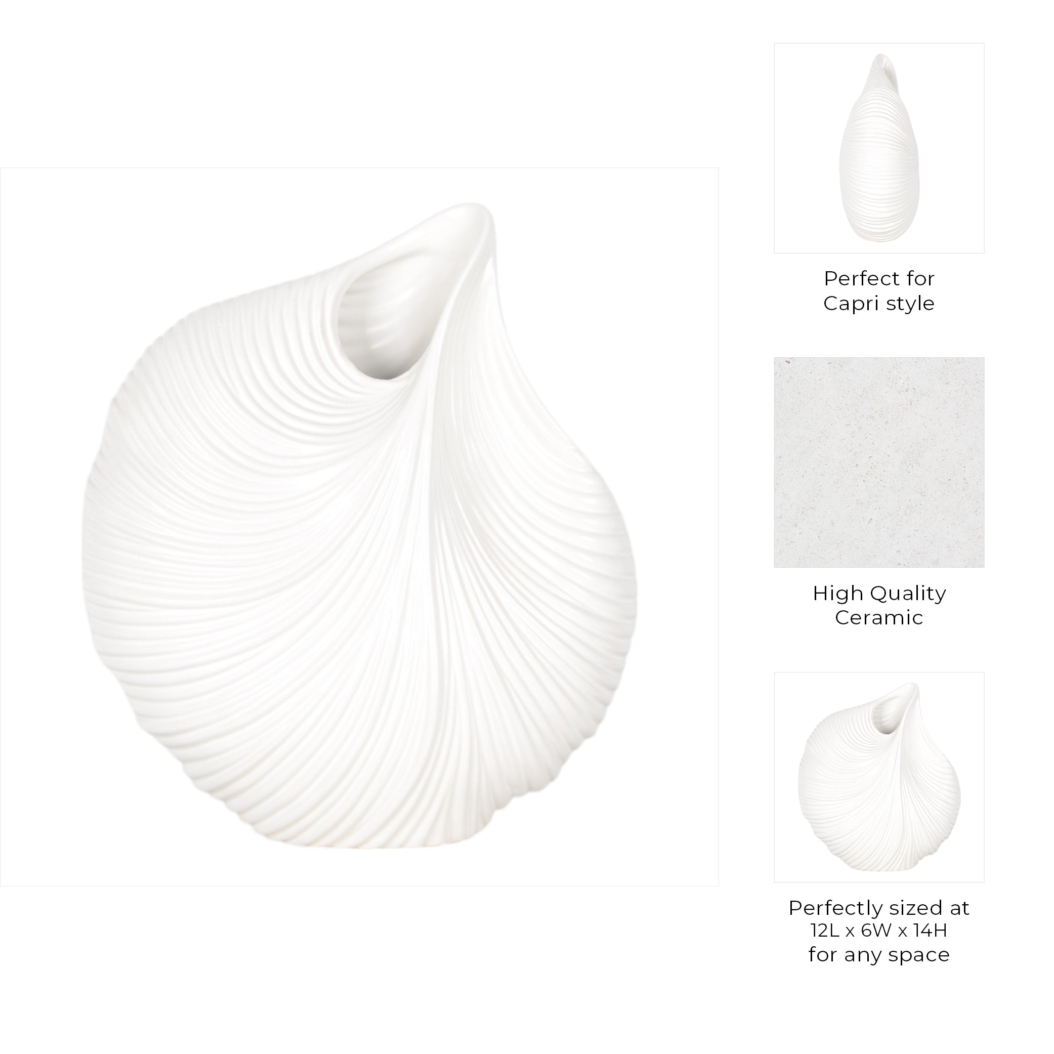 مزهرية كوني بيضاء Kony White  Vase