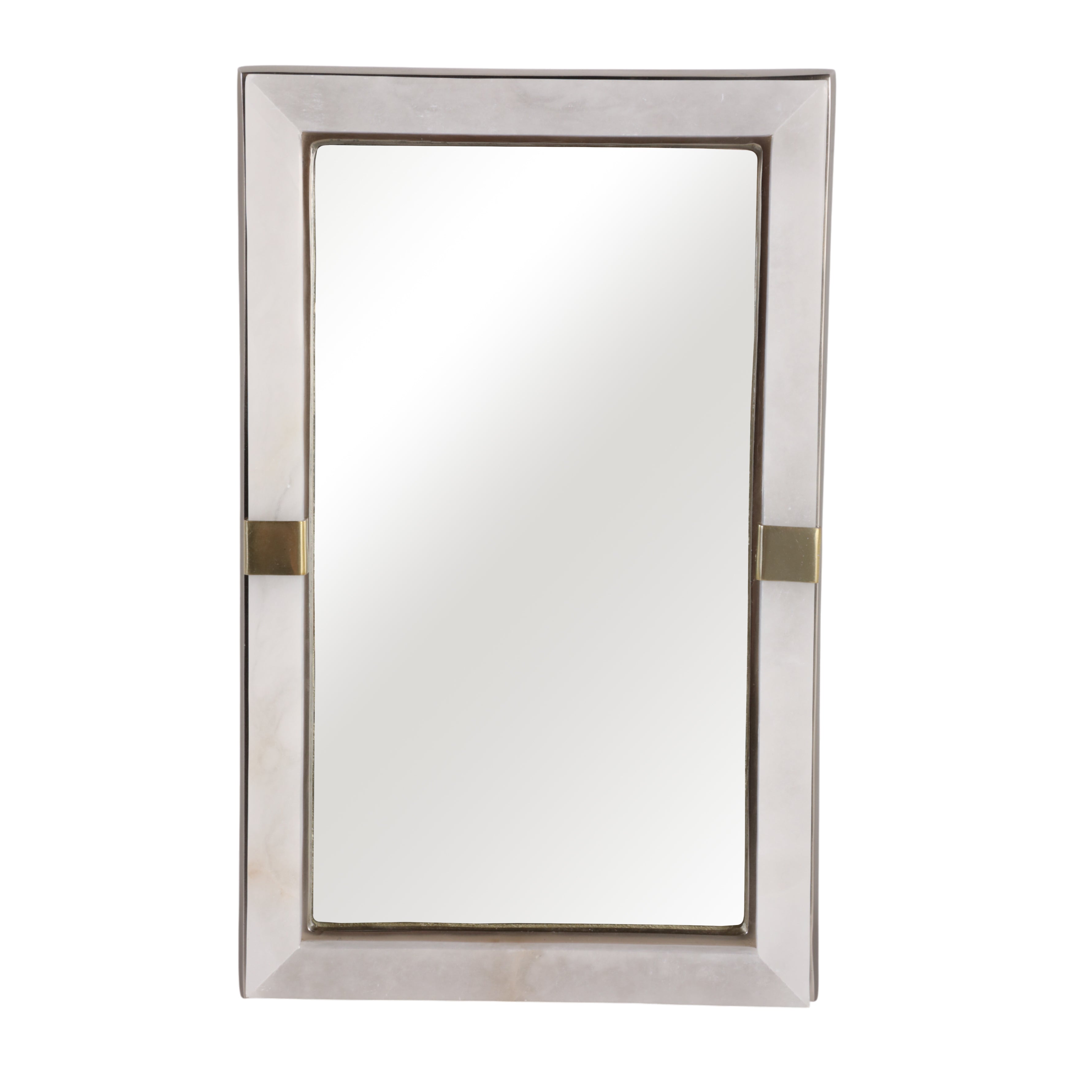 17X11" ASCEND ALABASTER AND METAL WALL MIRROR TRAY