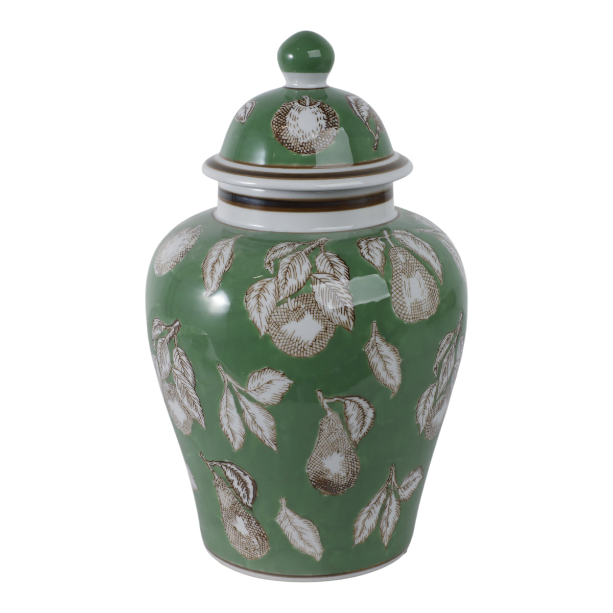 جرة المعبد بيرز وتويجز، أخضر / بني Pears & Twigs Temple Jar, Green/brown