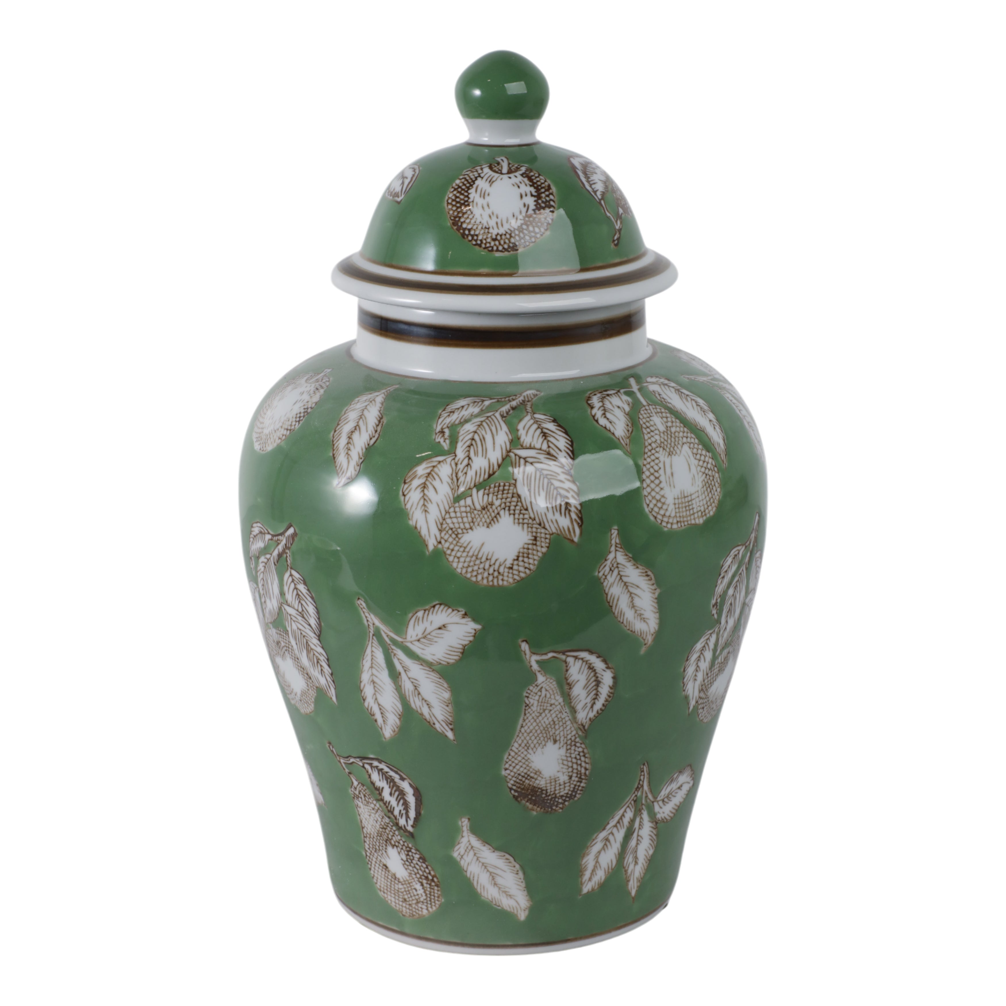 جرة المعبد بيرز وتويجز، أخضر / بني Pears & Twigs Temple Jar, Green/brown
