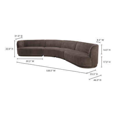 Yoon Eclipse Modular Sectional Chaise Right Umbra Grey