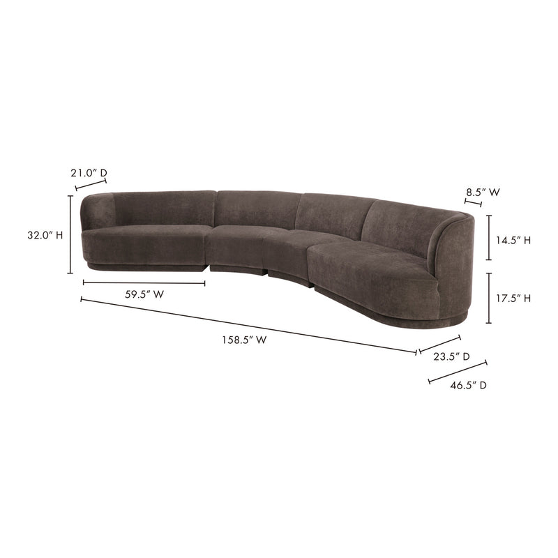 Yoon Eclipse Modular Sectional Chaise Right Umbra Grey
