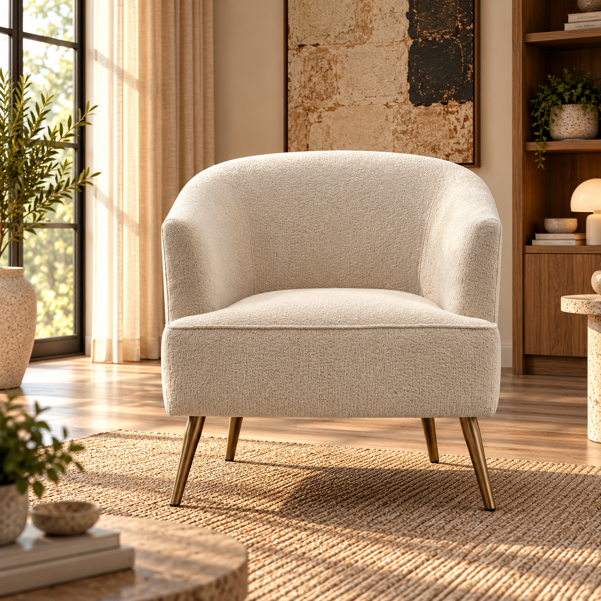 Gabriel Beige Accent Chair - Beige