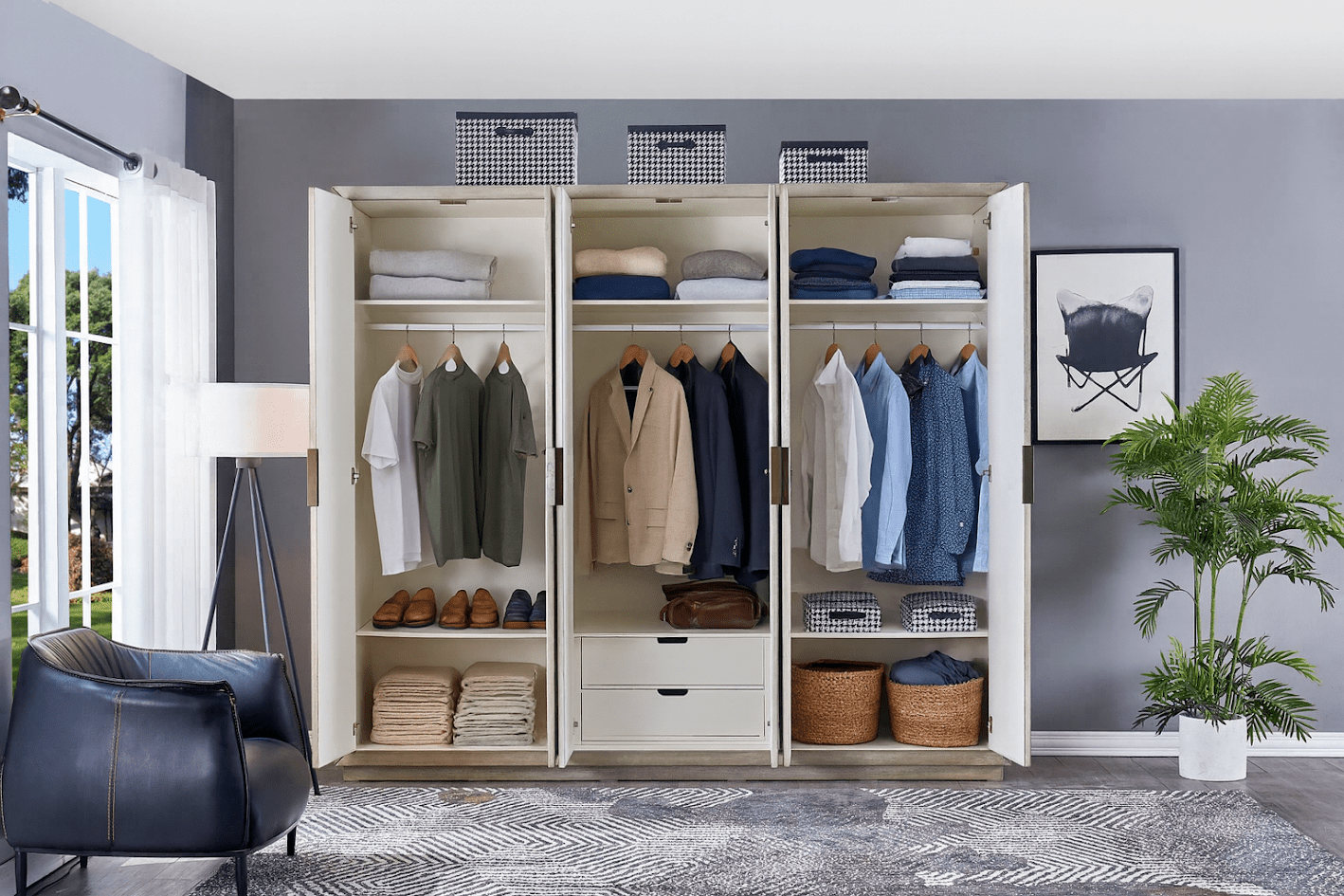 B756 6 Door wardrobe Wardrobes| Crestview
