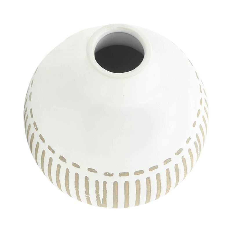 CER, 6H ROUND AZTEC VASE, GRAY