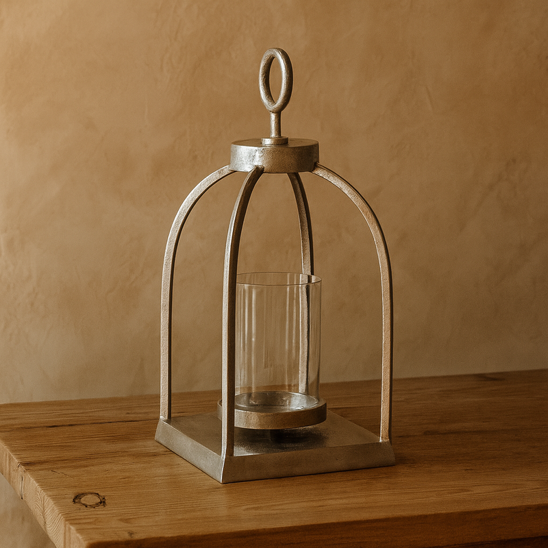 LANTERN SILVER 19.75x19.75x44 CM