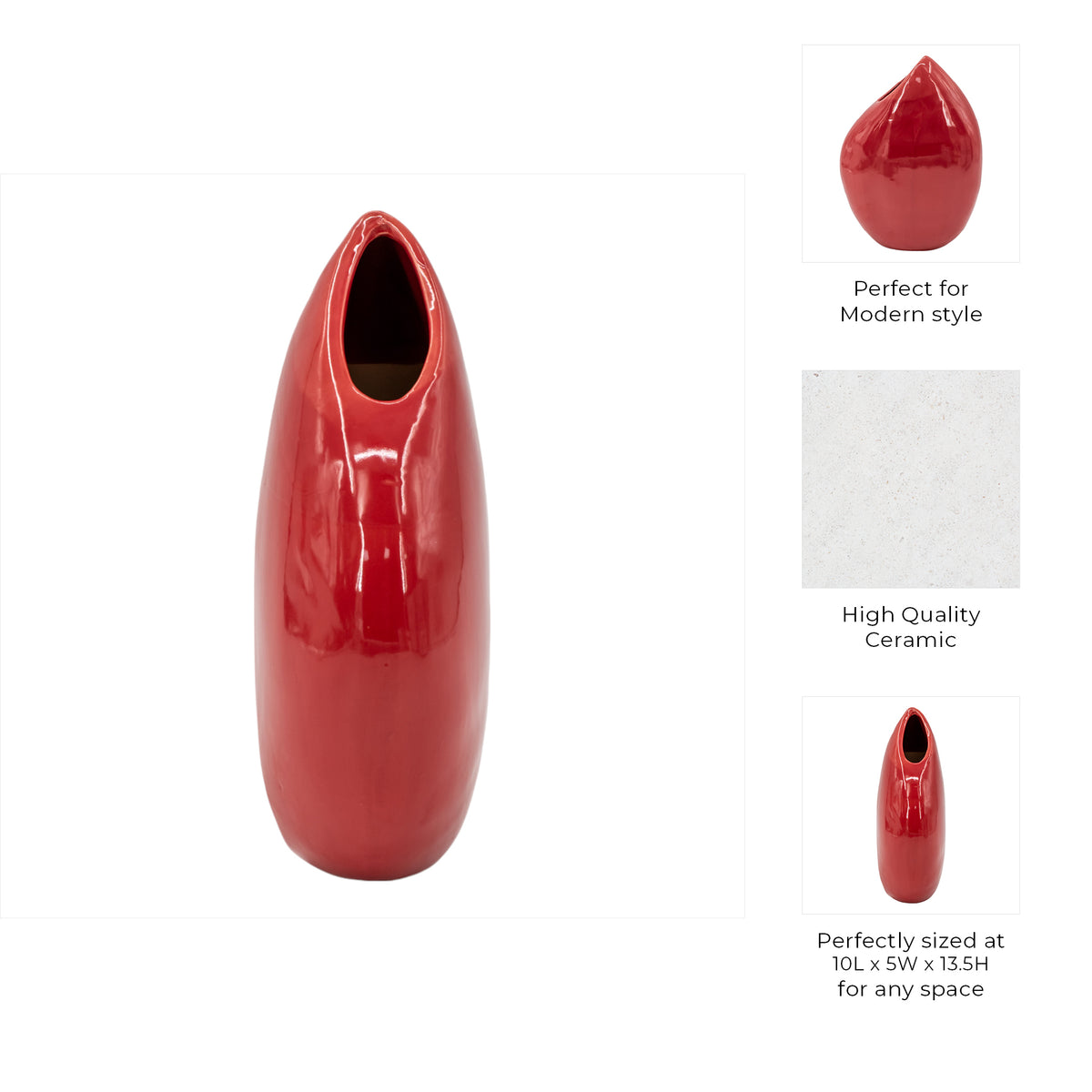 مزهرية فارينا حمراء Varena Red Vase