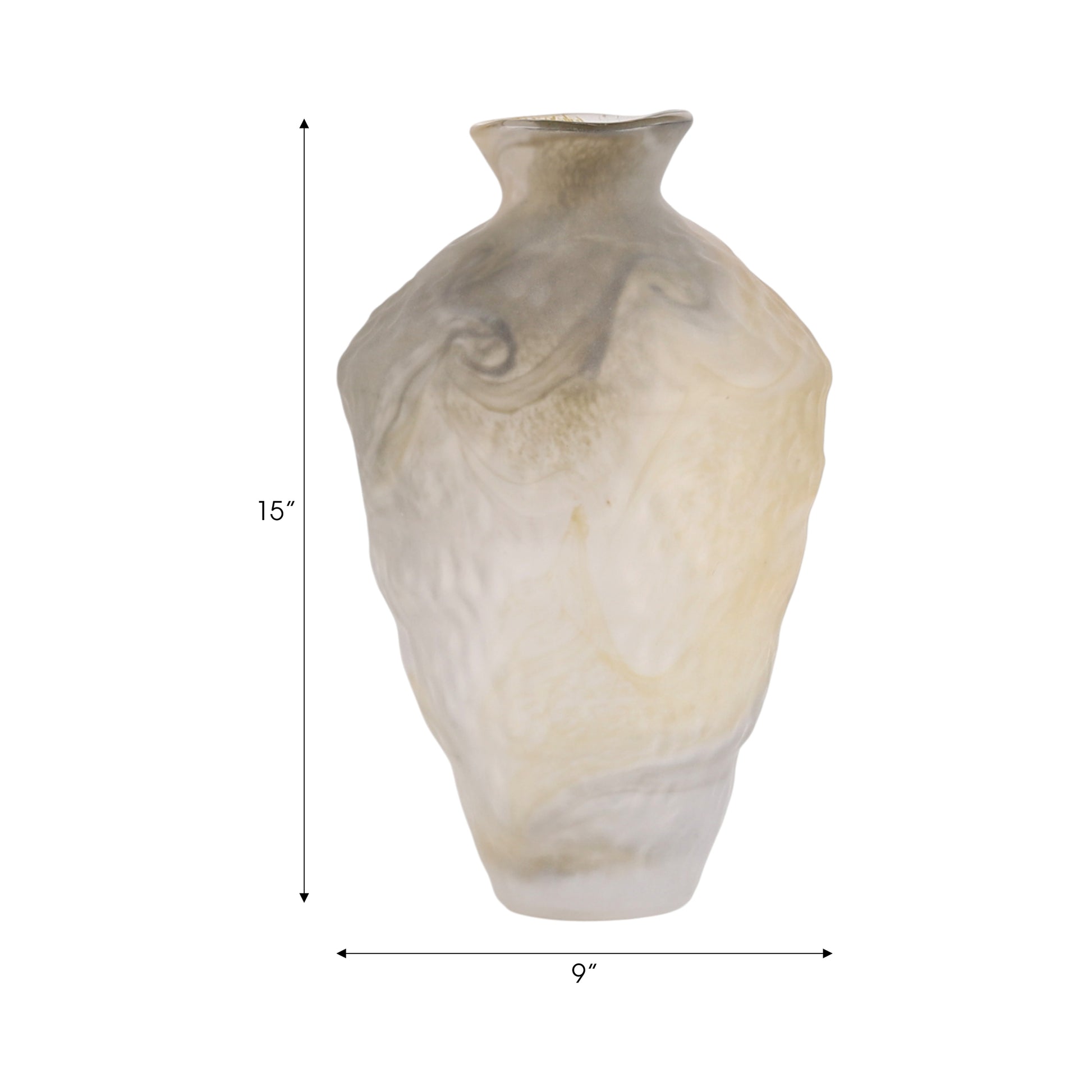 مزهرية تيرزاه كريم من الزجاج Tirzah Cream Glass Vase