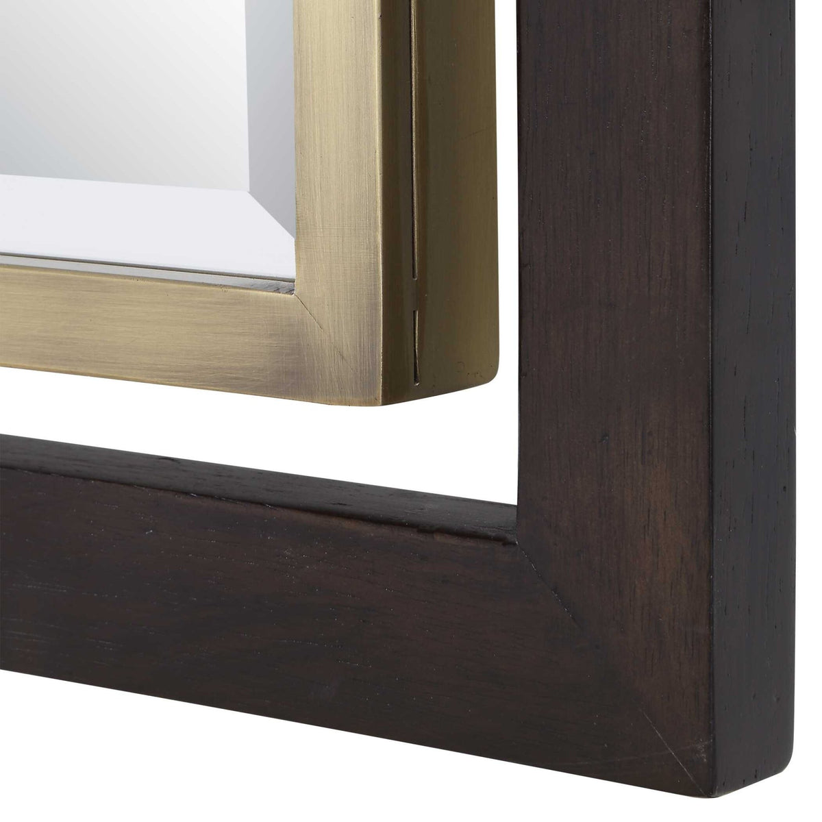 Bach Walnut & Brass Rectangle Mirror Mirrors| Uttermost