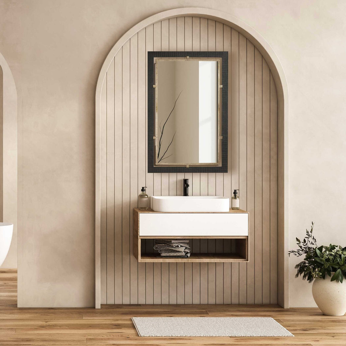 Bach Walnut & Brass Rectangle Mirror Mirrors| Uttermost