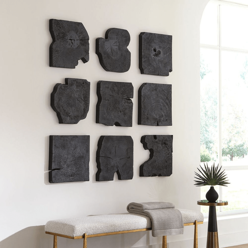 Bahati Black Wood Decor, S/9 Wall Decors| Uttermost