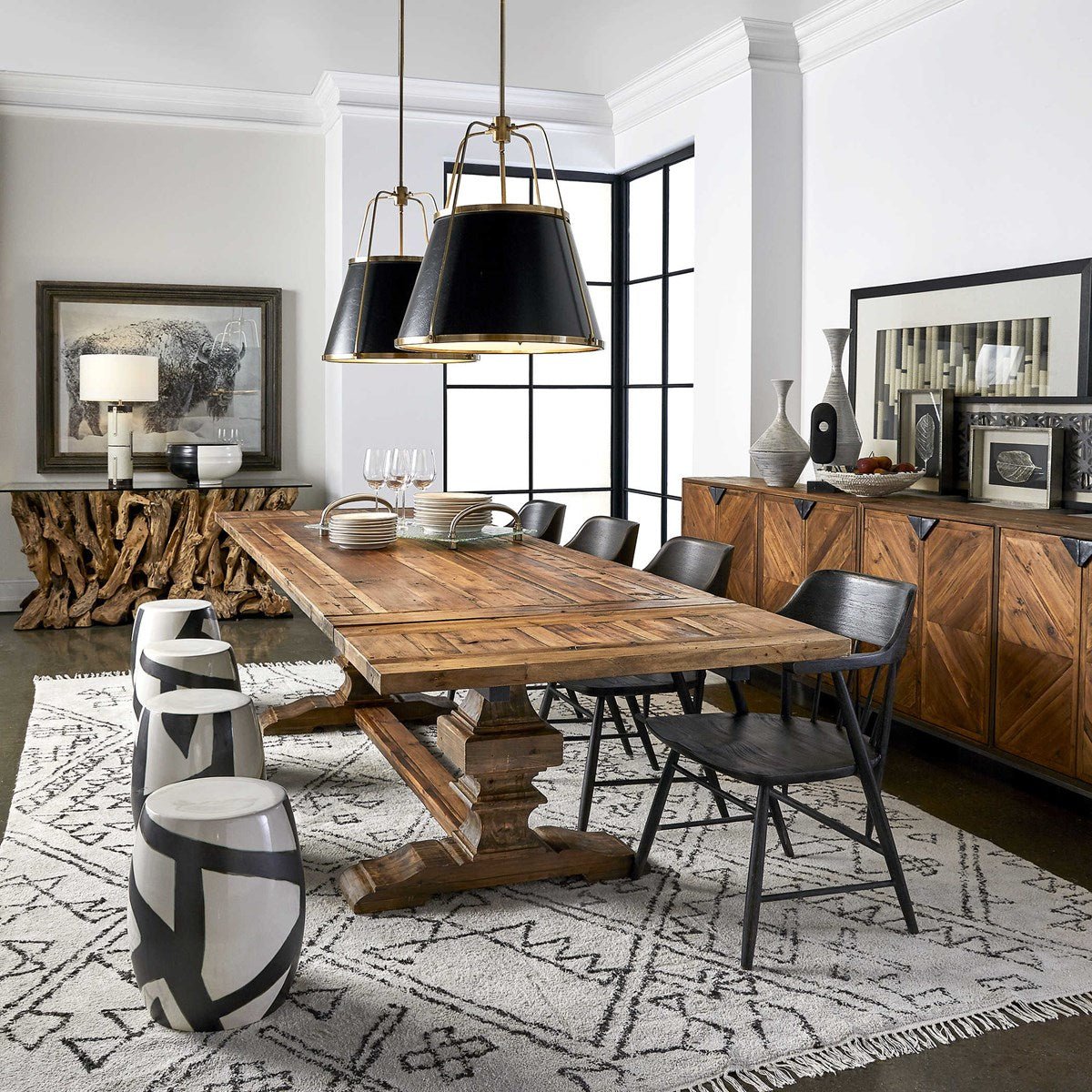 Baldrick Extension Dining Table Table Decors| Uttermost