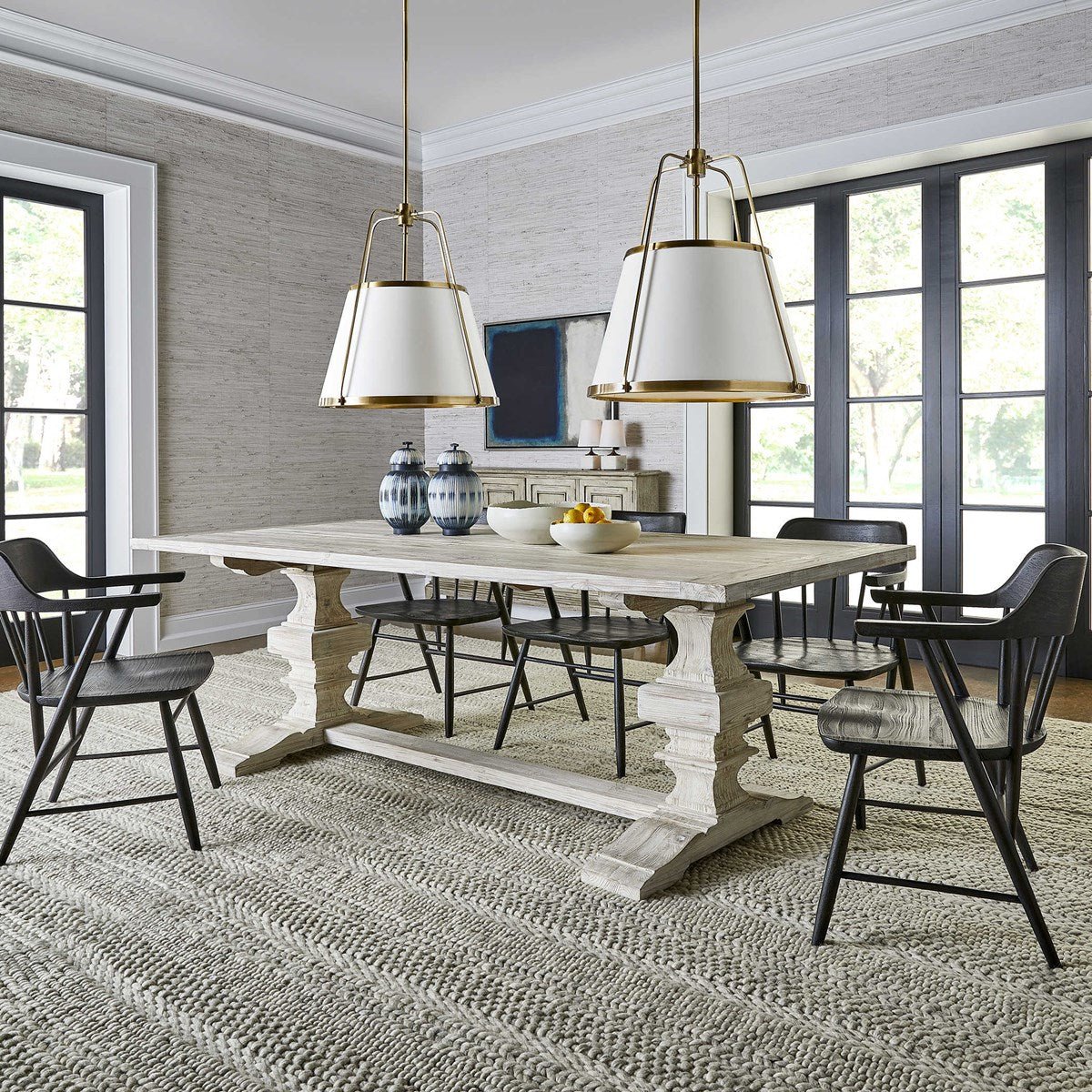 Baldrick Extension Dining Table, White Coffee Tables| Uttermost