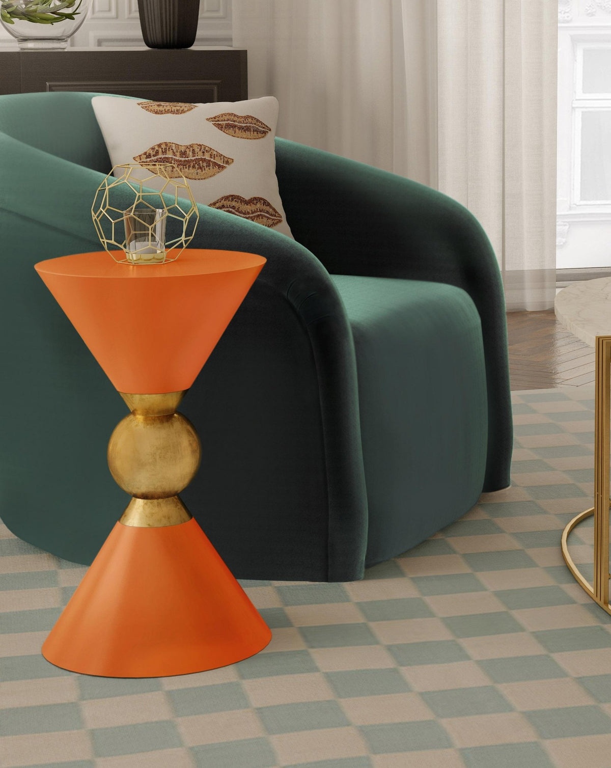 Balhi Orange Side Table Accent & End Tables| TOV
