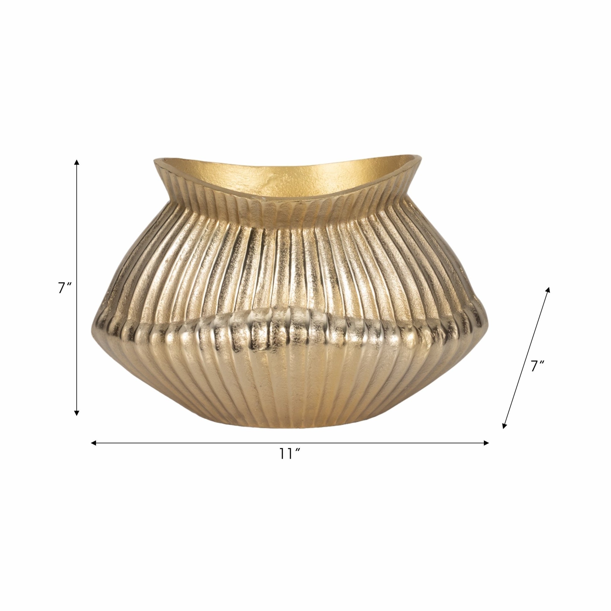 Balina Metal Boat Shaped Vase, Gold Vases and Jars| Sagebrook Home