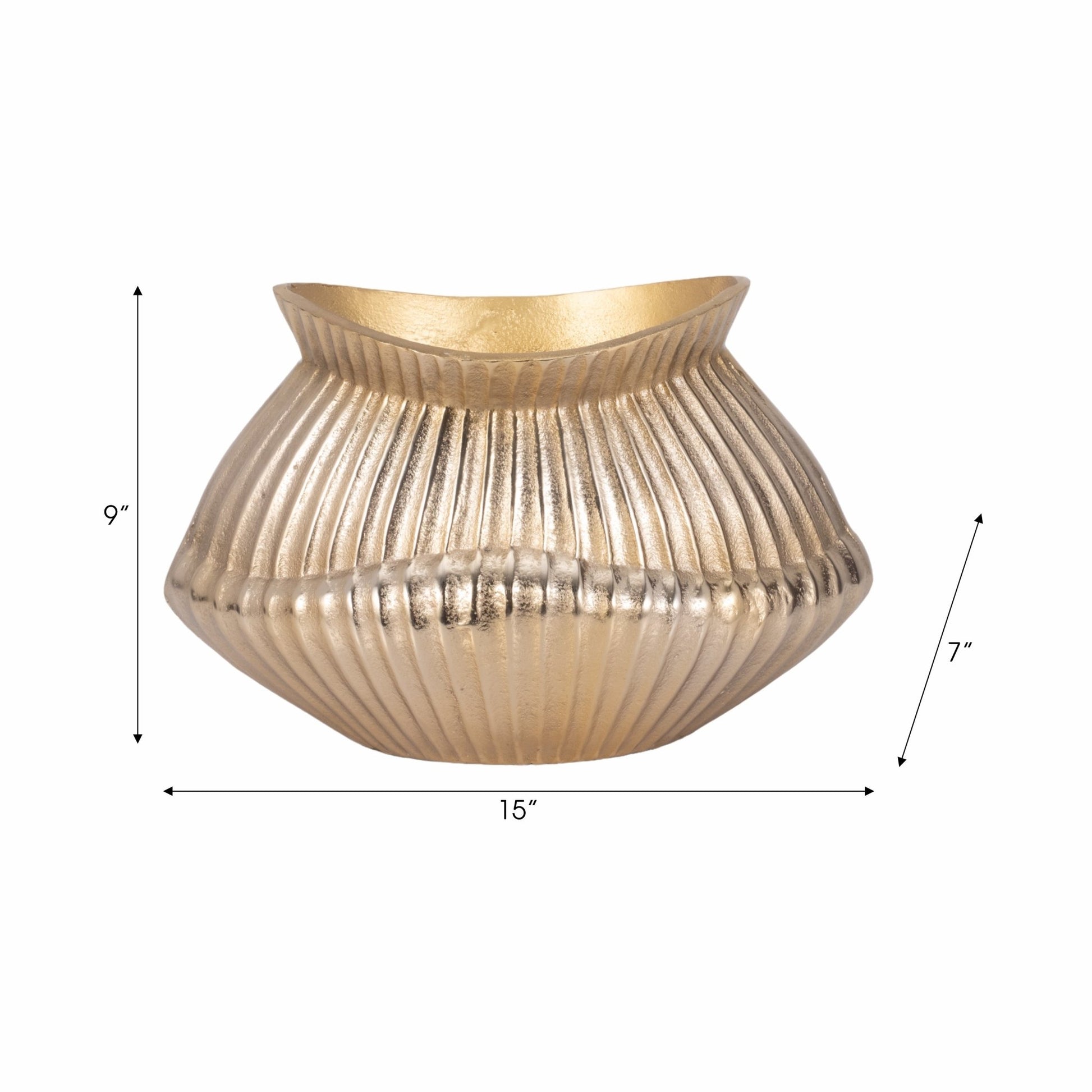 Balina Metal Boat Shaped Vase, Gold Vases and Jars| Sagebrook Home