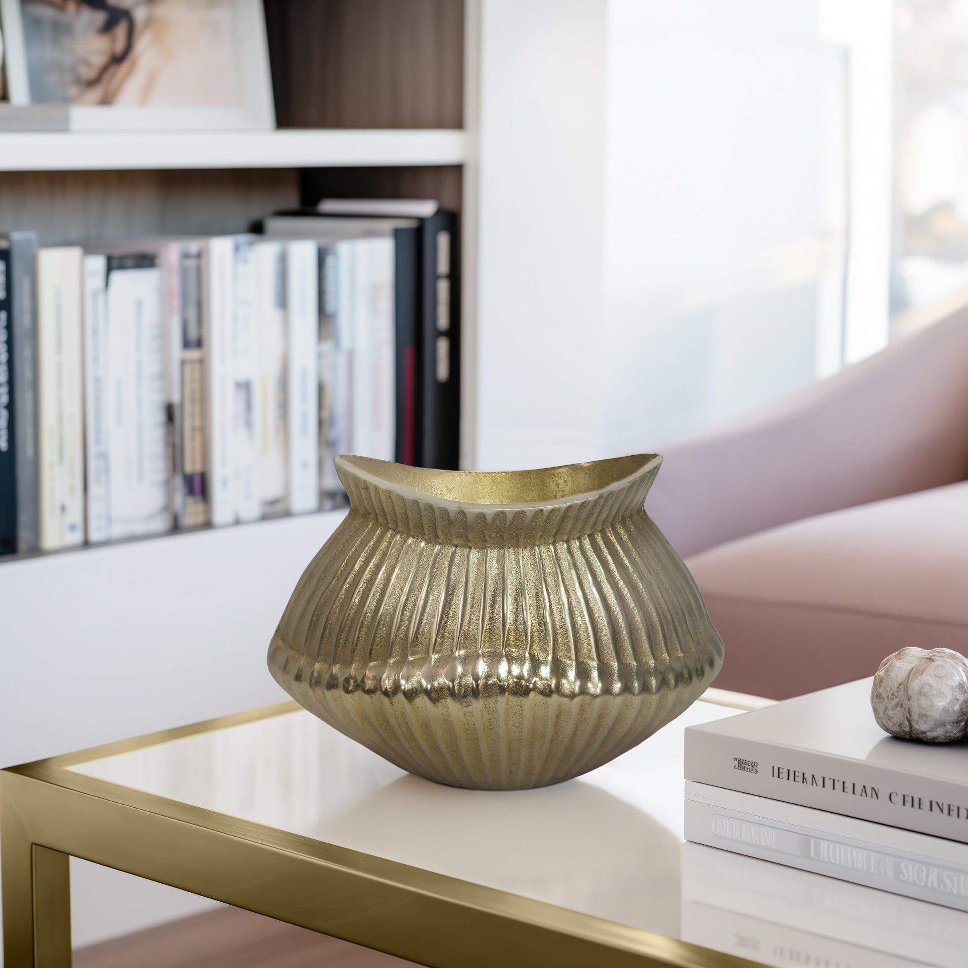 Balina Metal Boat Shaped Vase, Gold Vases and Jars| Sagebrook Home