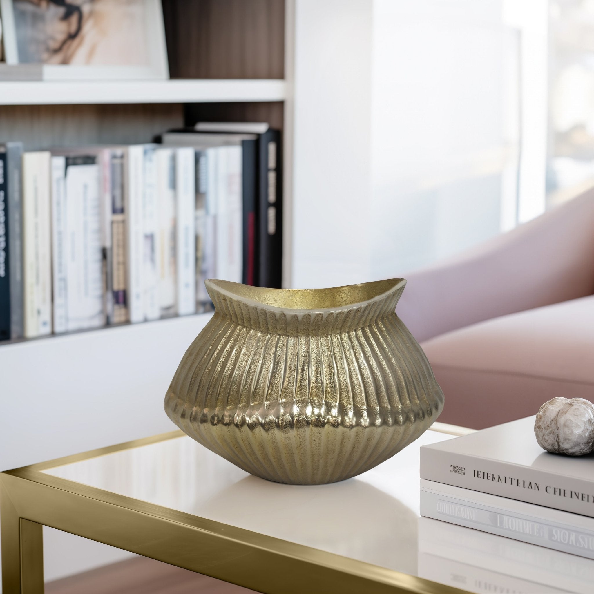 Balina Metal Boat Shaped Vase, Gold Vases and Jars| Sagebrook Home