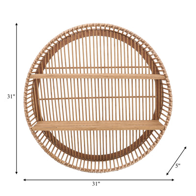 BAMBOO, 31'H WALL SHELF, NATURAL - Al Rugaib Furniture