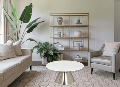 Banswara Marble Coffee Table Silver - Al Rugaib Furniture