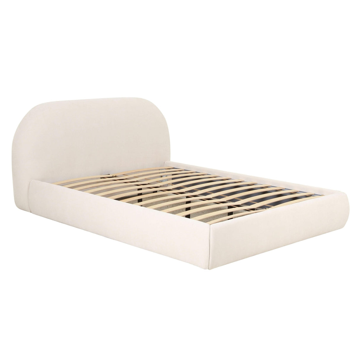 Bara Cream Textured Velvet King Bed Beds| TOV