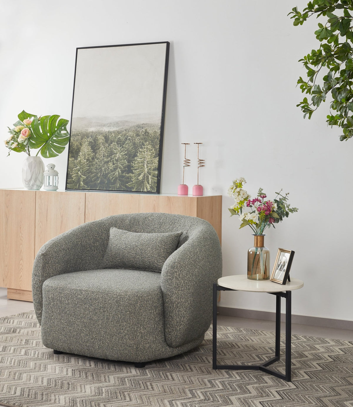 Barcelona dark grey Accent Chair (102CM) Chairs| Roots Furniture