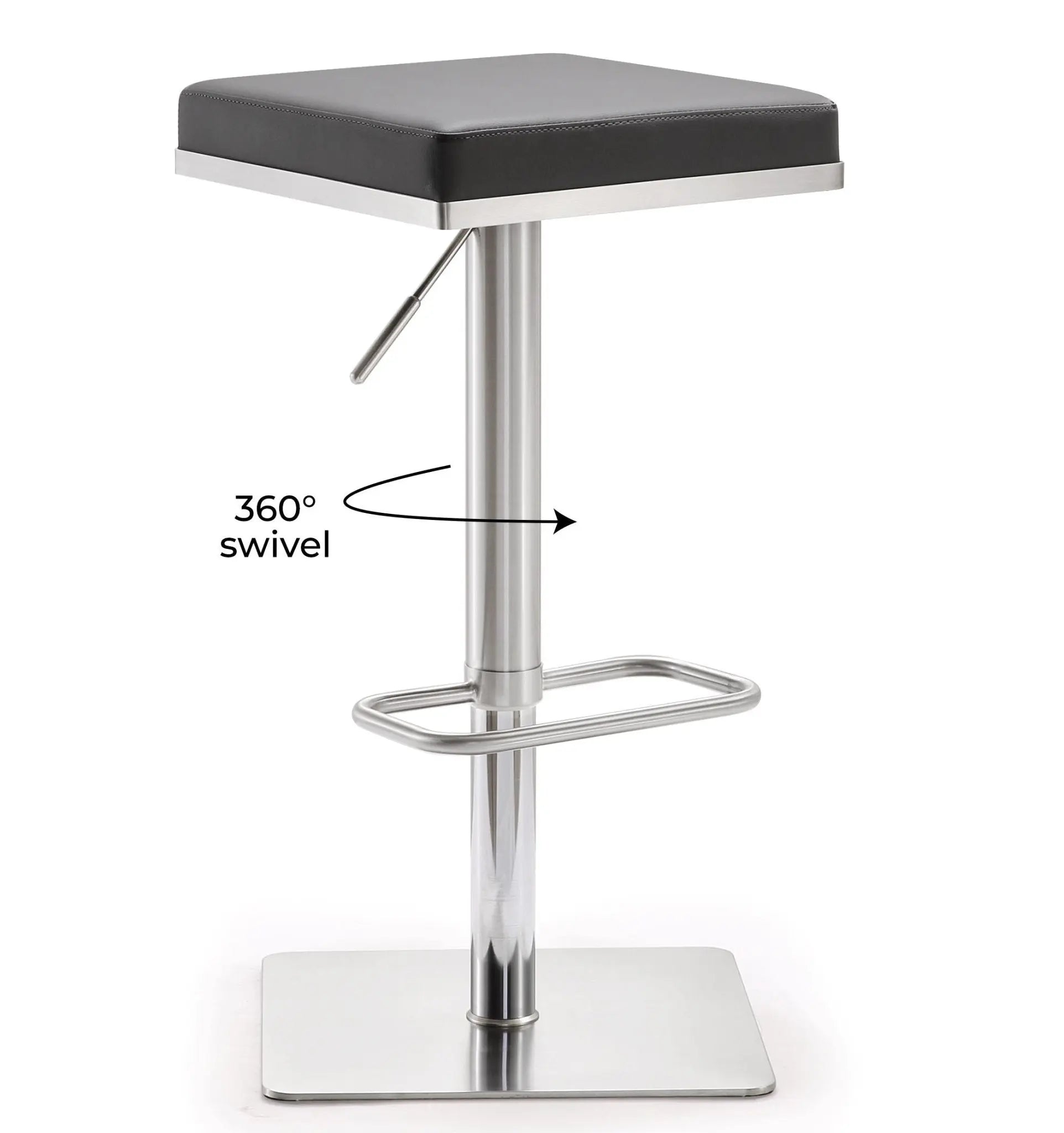Bari Grey Steel Adjustable Barstool Counter Stools| TOV