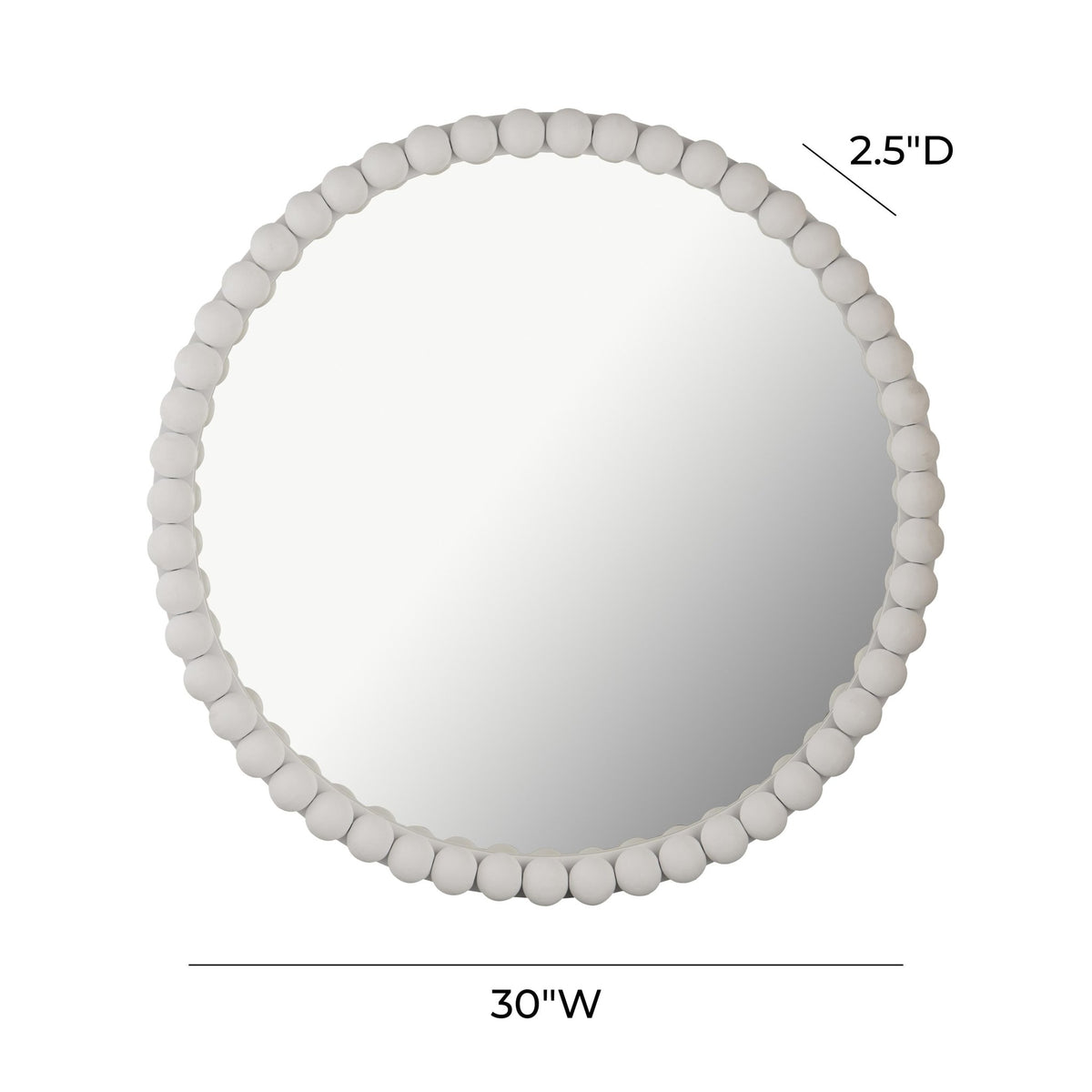 Baria White Wooden Mirror Mirrors| TOV