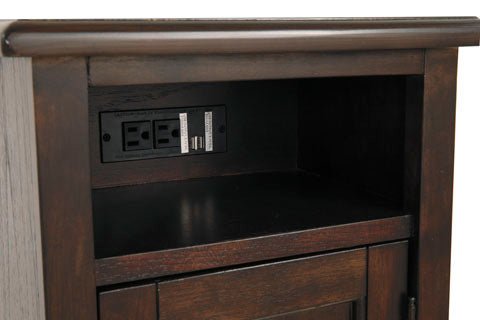 Barilanni Chairside End Table with USB Ports & Outlets Accent & End Tables| Ashley Homestore