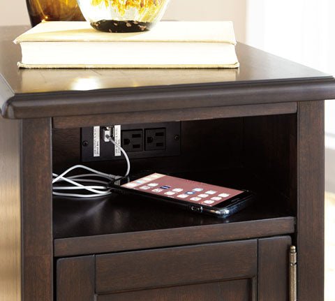 Barilanni Chairside End Table with USB Ports & Outlets Accent & End Tables| Ashley Homestore