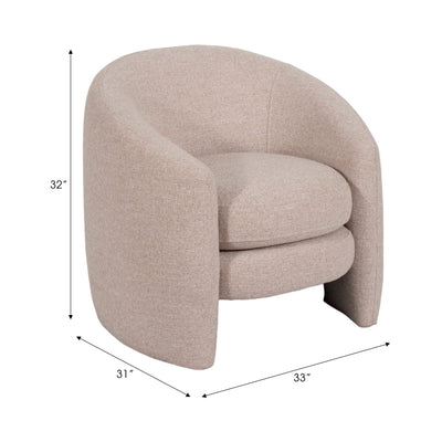 Barrel Arm Chair, Beige - Al Rugaib Furniture