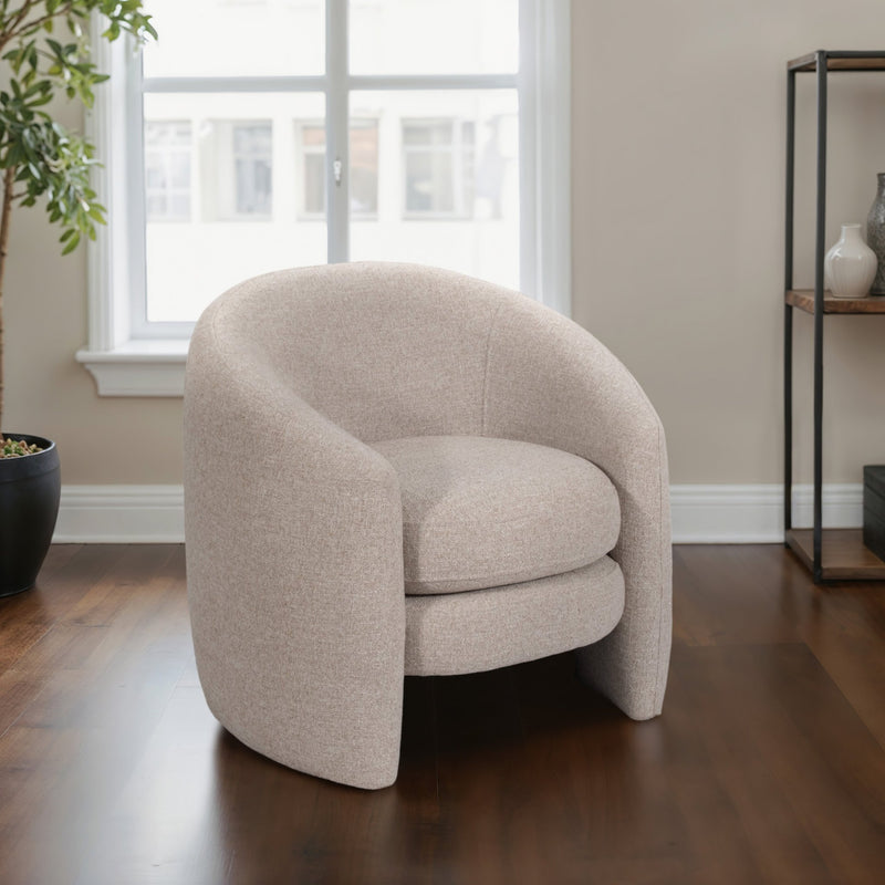 Barrel Arm Chair, Beige - Al Rugaib Furniture