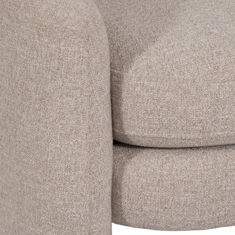 Barrel Arm Chair, Beige - Al Rugaib Furniture