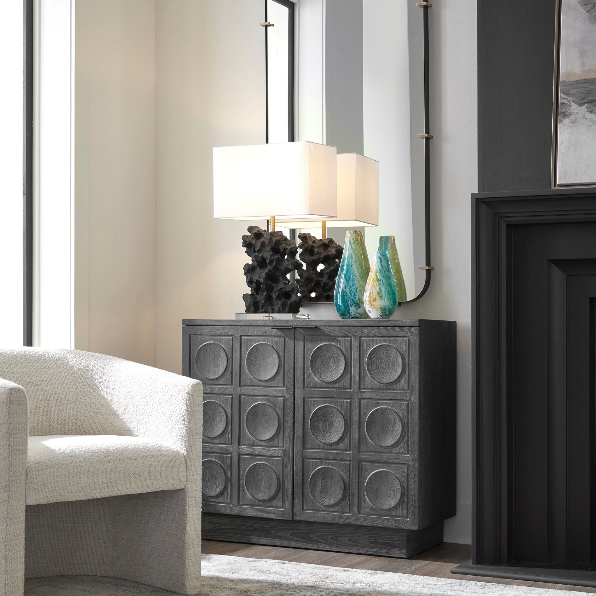 Basalt Black Stone Table Lamp Table Lamps| Uttermost