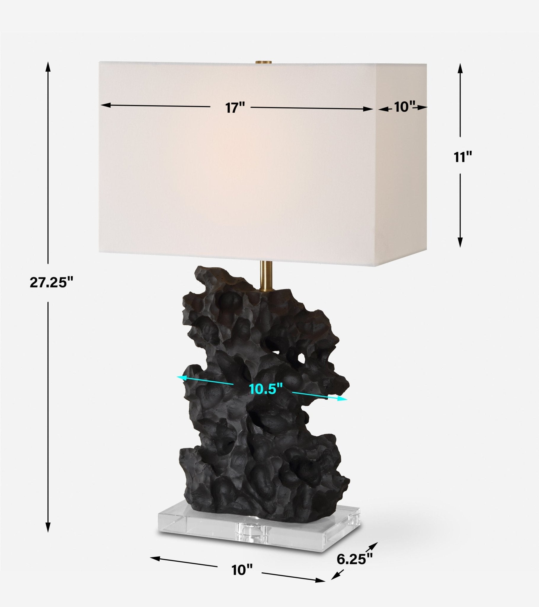 Basalt Black Stone Table Lamp Table Lamps| Uttermost