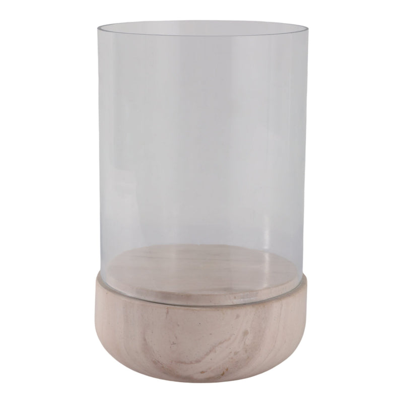 Bashan Medium Marble Candle Hurricane - Al Rugaib Furniture