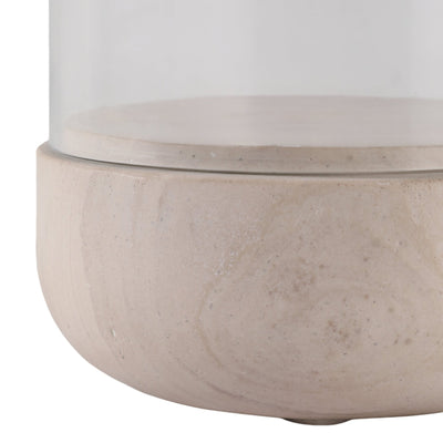Bashan Medium Marble Candle Hurricane - Al Rugaib Furniture