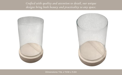 Bashan Medium Marble Candle Hurricane - Al Rugaib Furniture