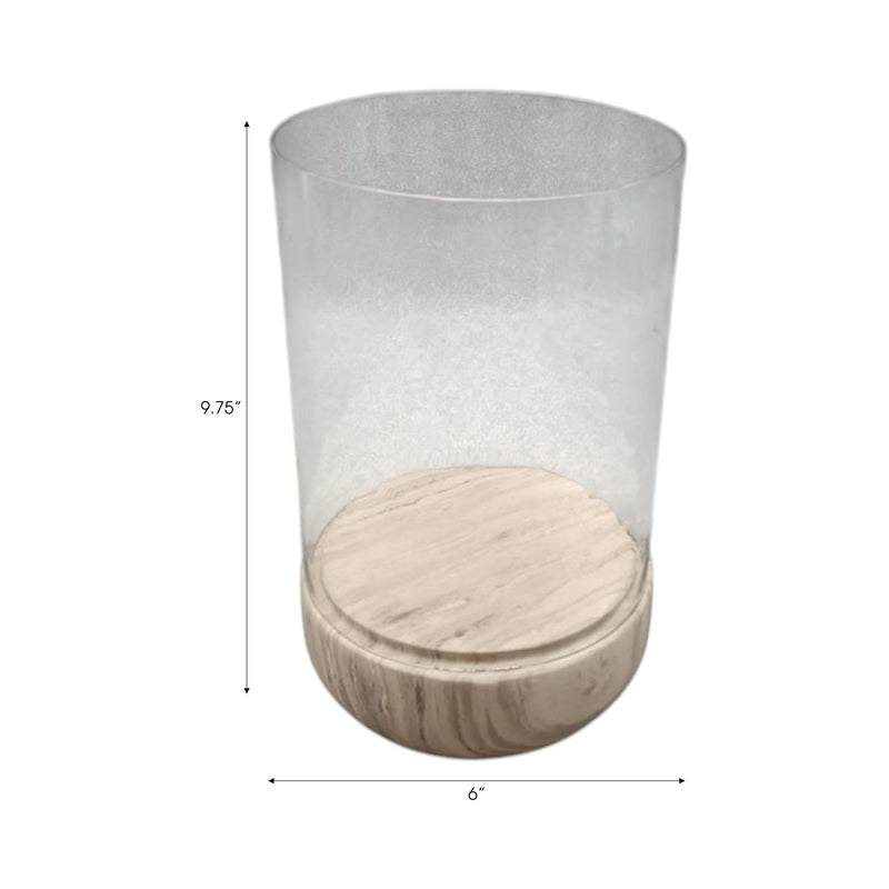 Bashan Small Marble Candle Hurricane - Al Rugaib Furniture