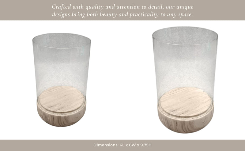 Bashan Small Marble Candle Hurricane - Al Rugaib Furniture