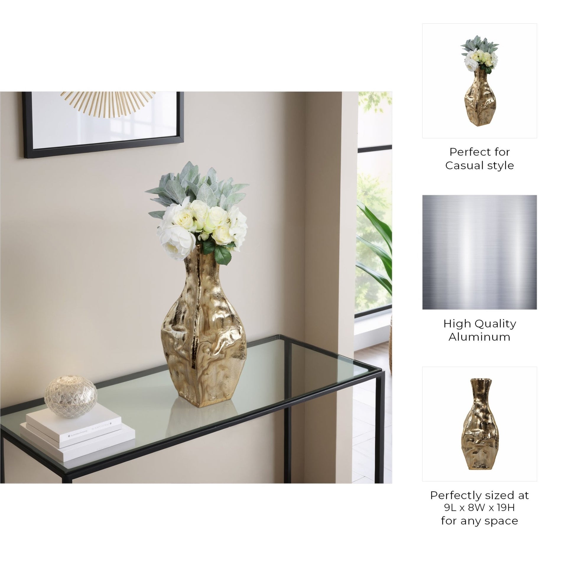 Bastia Gold Vase Vases and Jars| Sagebrook Home
