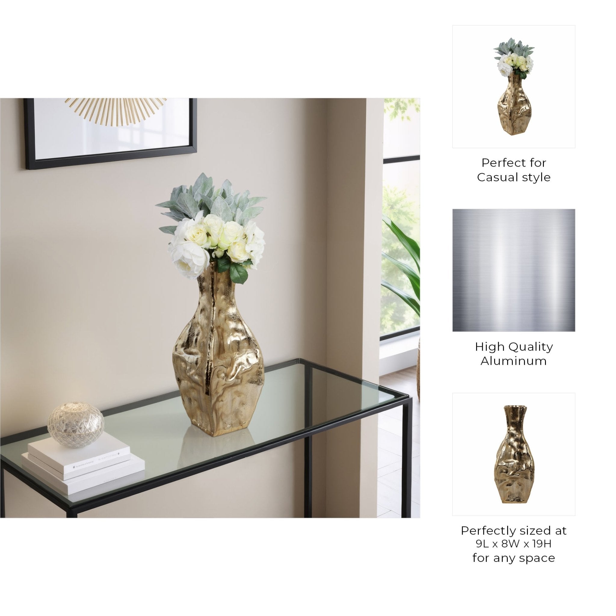 Bastia Gold Vase Vases and Jars| Sagebrook Home